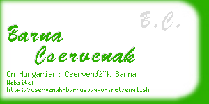 barna cservenak business card